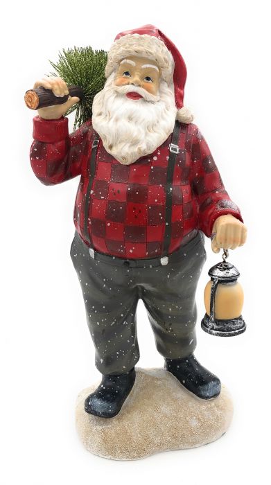 Handbemalte Weihnachtsmann LED Figur mit